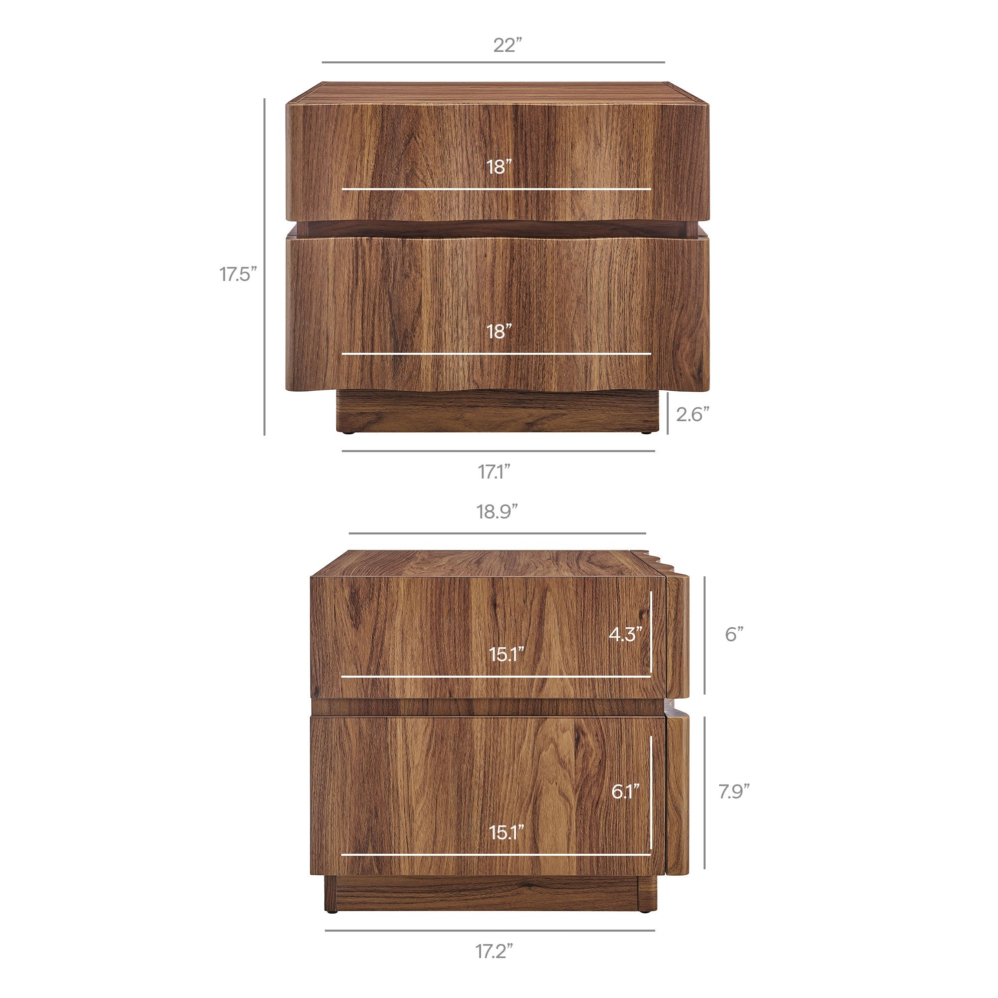 Isola 2 Drawer Nightstand by Modway