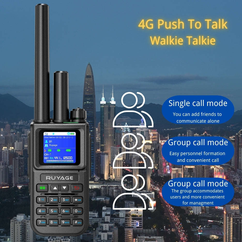 RUYAGE X50 Dual Mode PoC Two Way Radio | 4G LTE Walkie Talkie with 10W Analog Communication