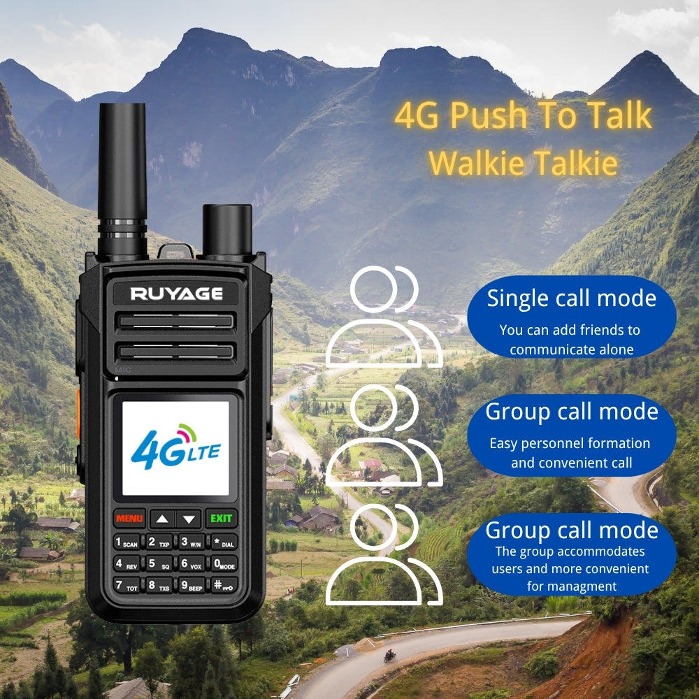 RUYAGE X70 Dual Mode PoC Radio | 4G LTE & 5W Analog Two Way Radio Long Range Walkie Talkie