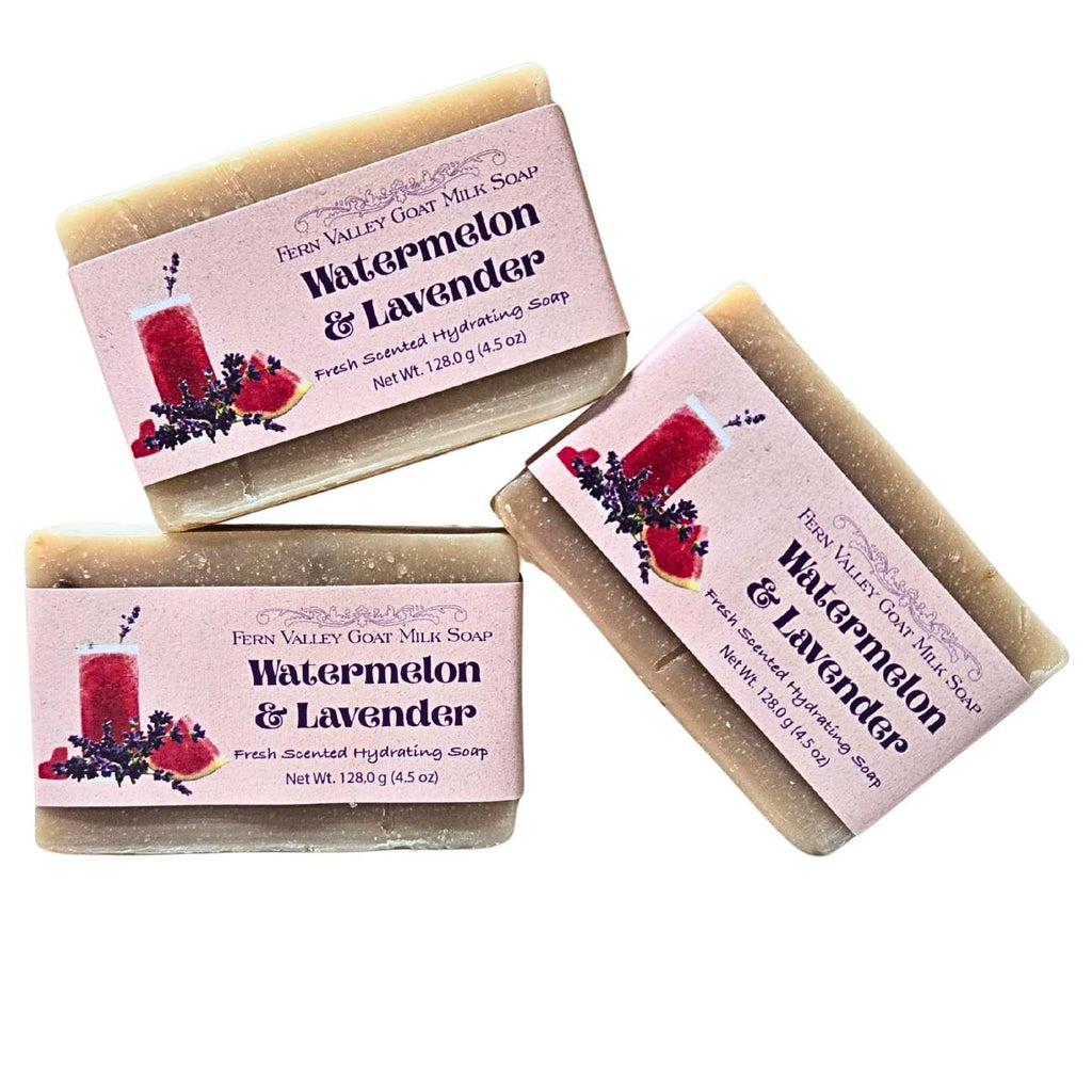 Handmade Goat Milk Soap | Fresh Scented Watermelon & Lavender Bar Soap
