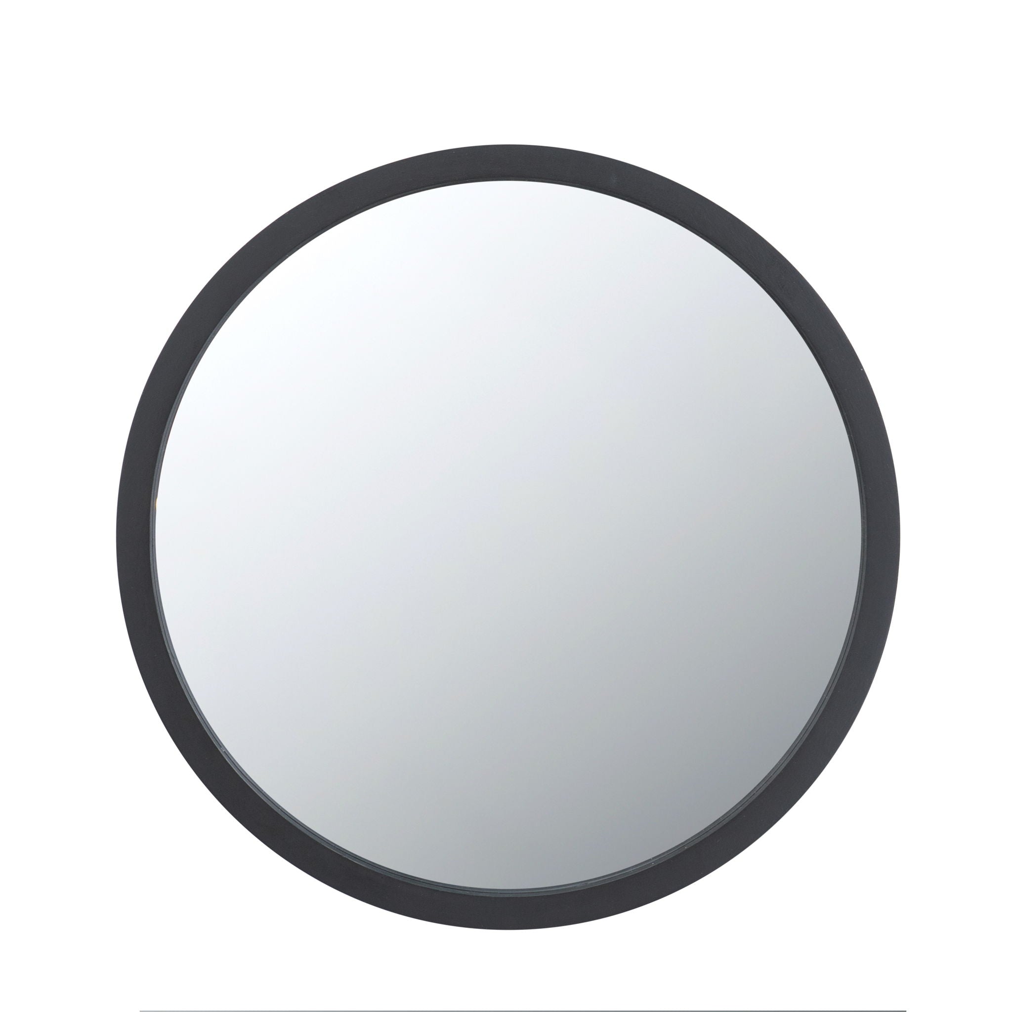Circle Wall Mirror With Wooden Frame for Living Room