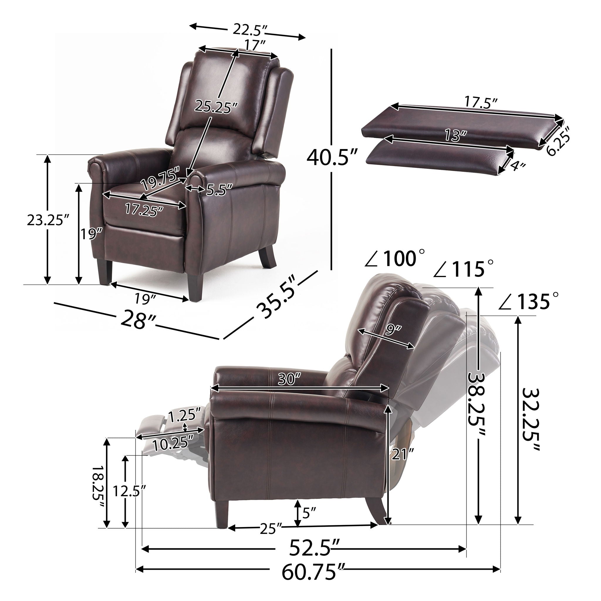 Memphis Standard Recliner Club Chair - Burgundy