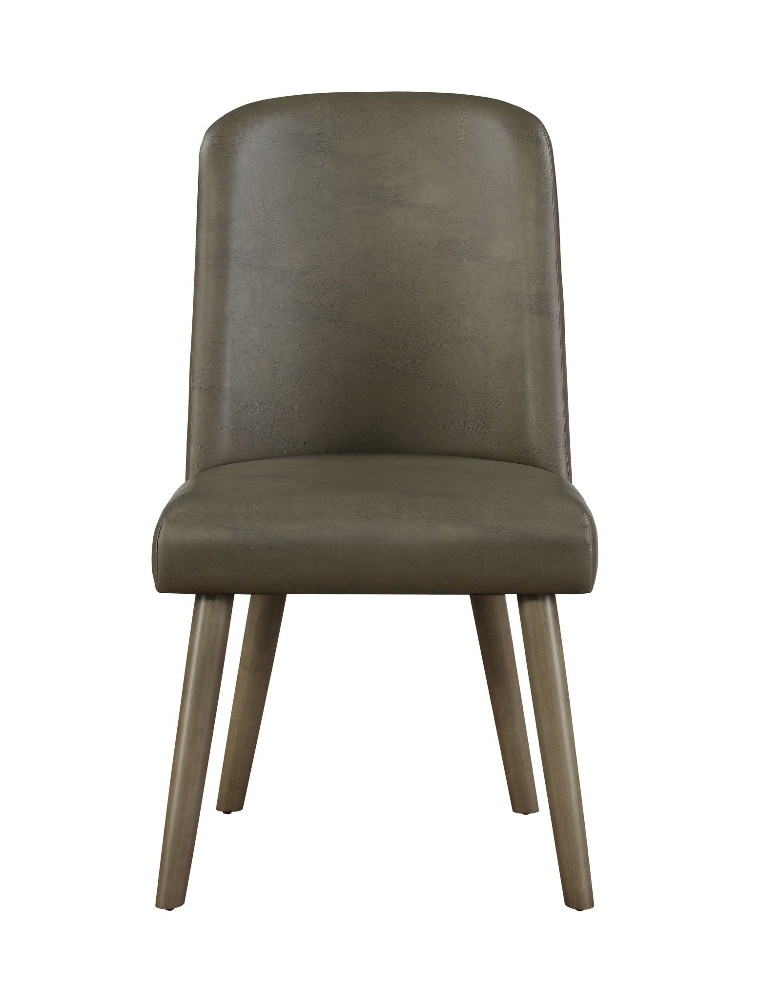 Waylon Synthetic Leather Side Chair (Set of 2) - Gray / Oak