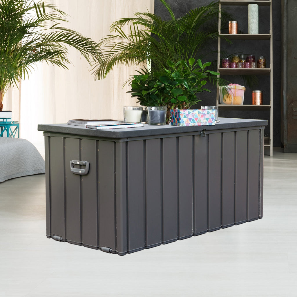100 Gallon Outdoor Storage Deck Box Waterproof, Large Patio Storage Bin