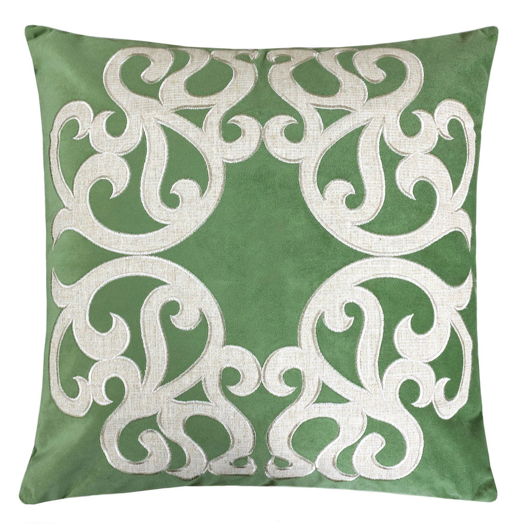 Dora Vintage Vine Pillow Covers With Hidden Zipper (Set of 2) - Green