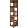 6 Tier Narrow Corner Bookshelf Storage For Living Room - Brown