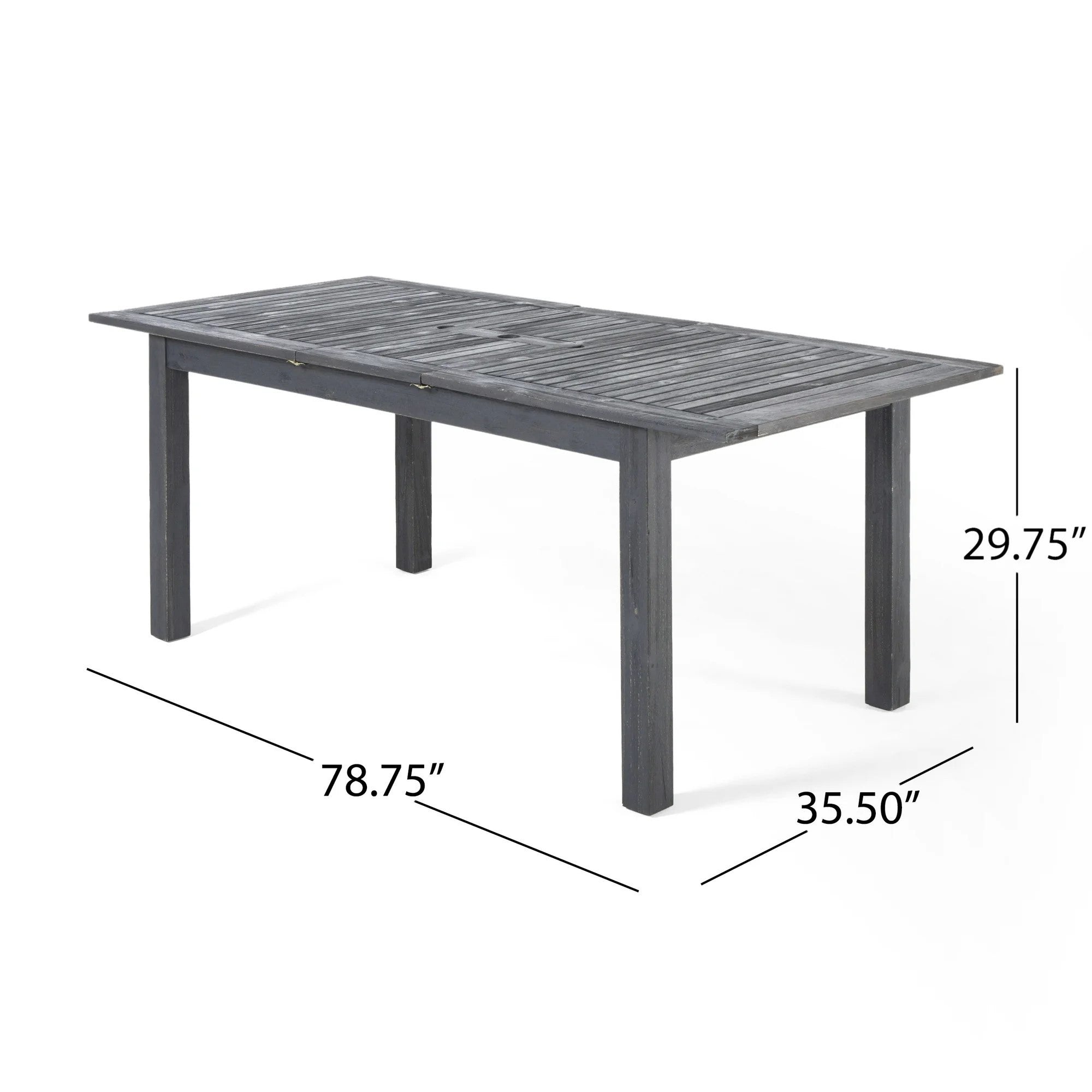 7-Piece Outdoor Dining Set with Extendable Acacia Wood Table