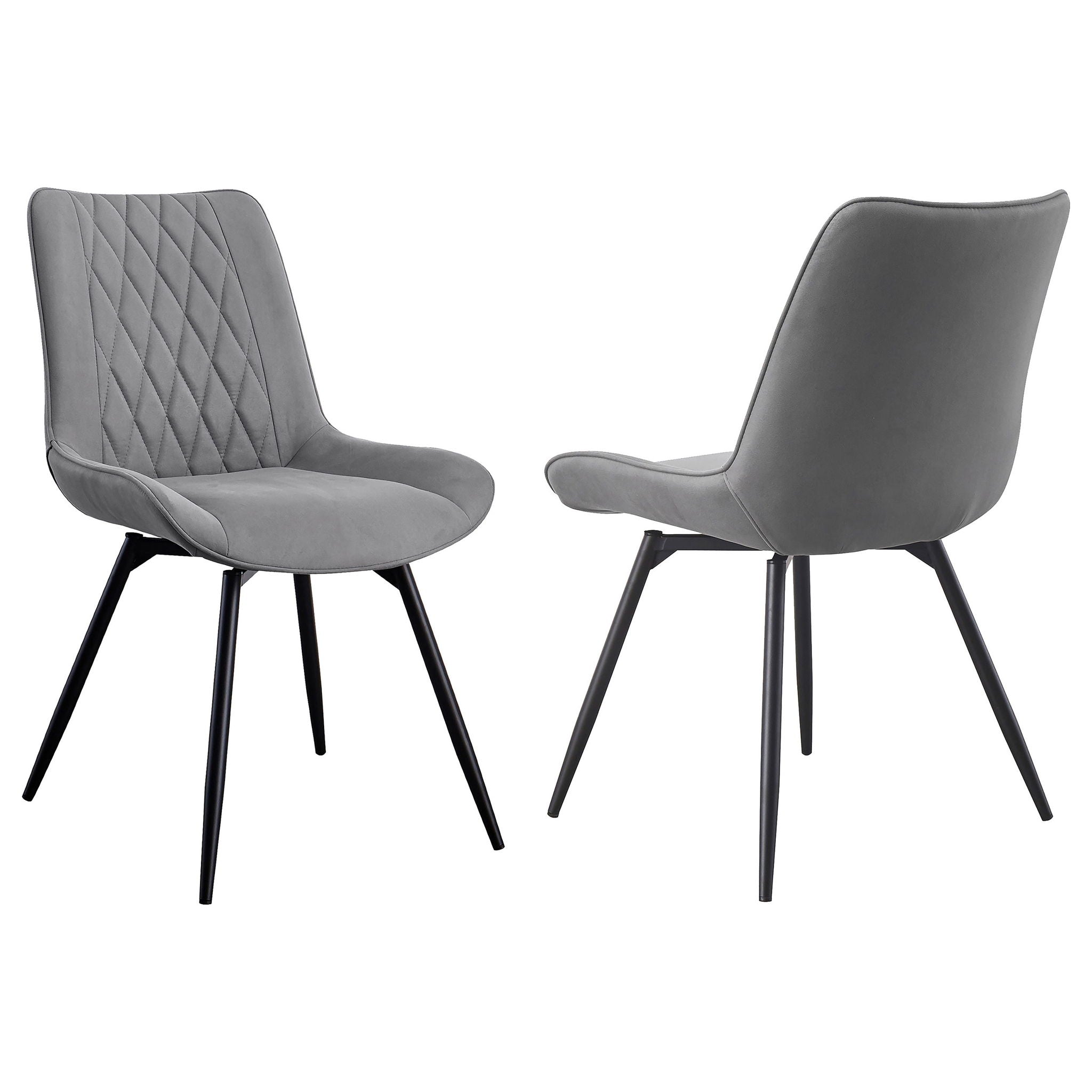 Tufted Swivel Dining Chairs (Set of 2) - Gray