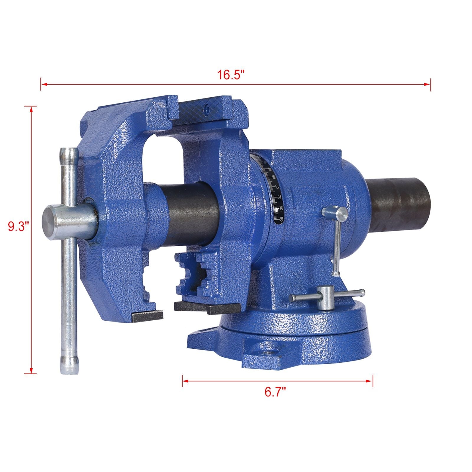 Heavy Duty 5" Multi Jaw Rotating Bench Vise with 360° Swivel Base and Head