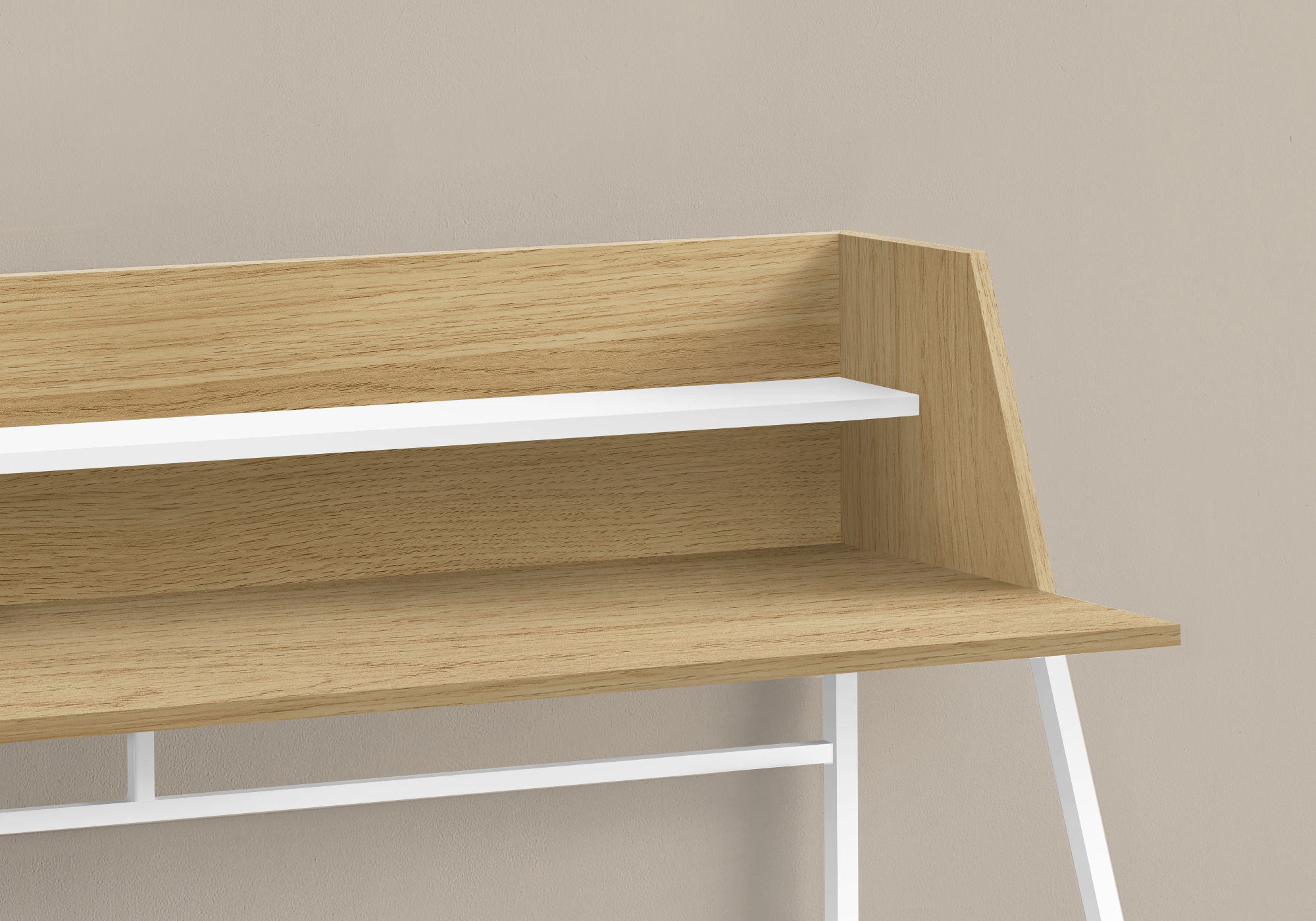 Computer Desk for Home Office with Marble Look and Storage Shelves