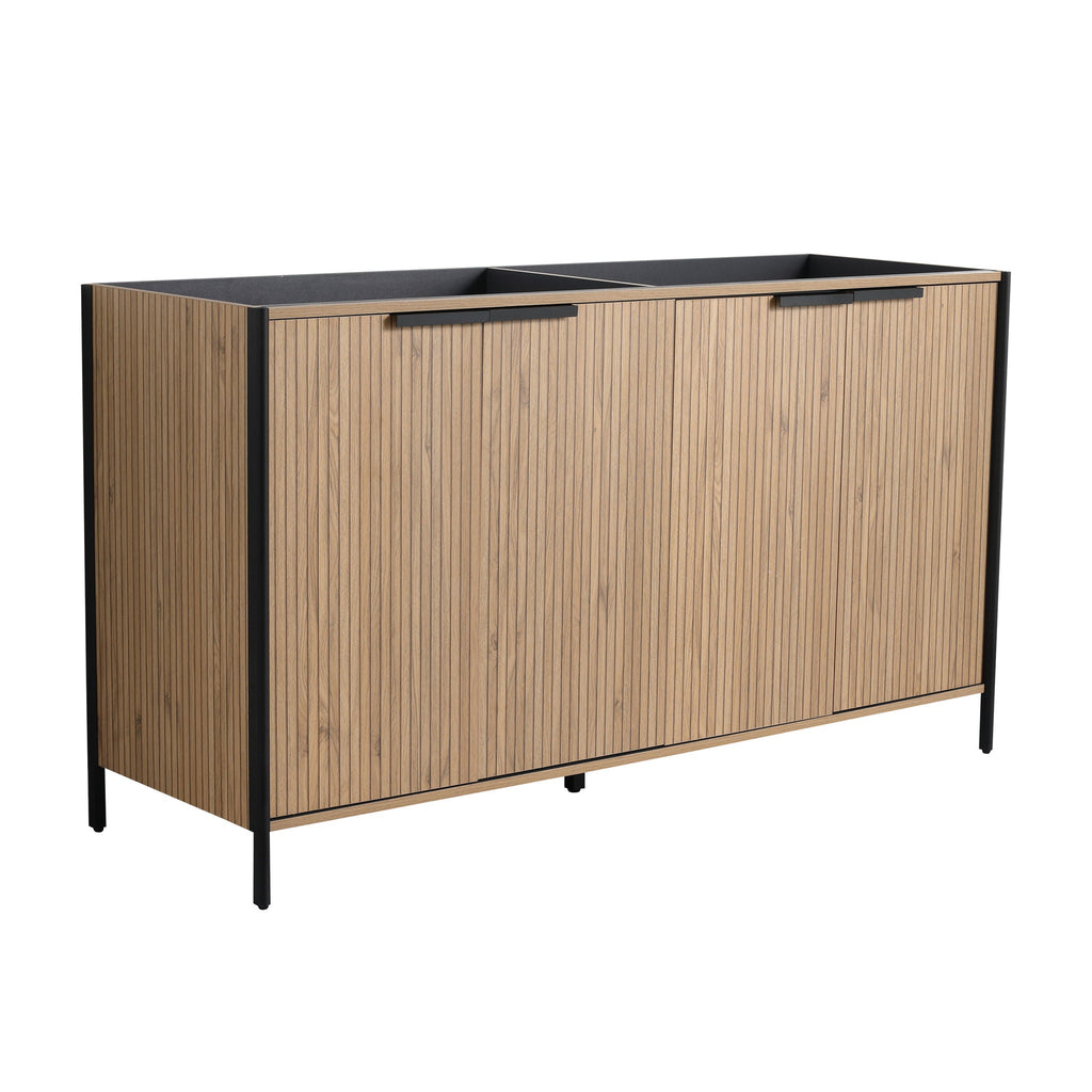 Contemporary Freestanding Bathroom Vanity With Adjustable Shelves