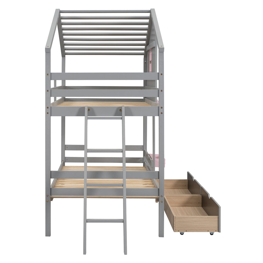 Bunk Bed With Playhouse Roof And Window