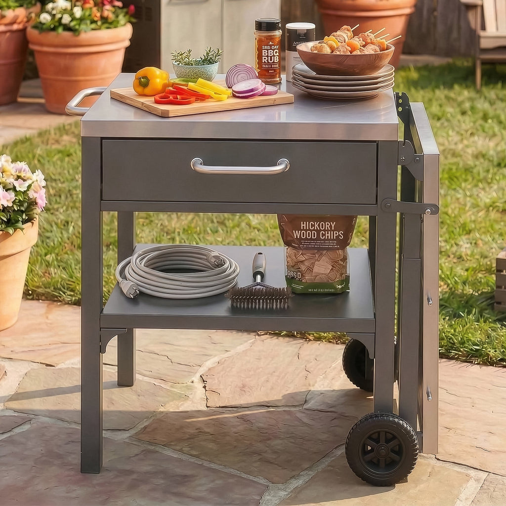 Outdoor Kitchen Cart Foldable Outdoor Prep Station