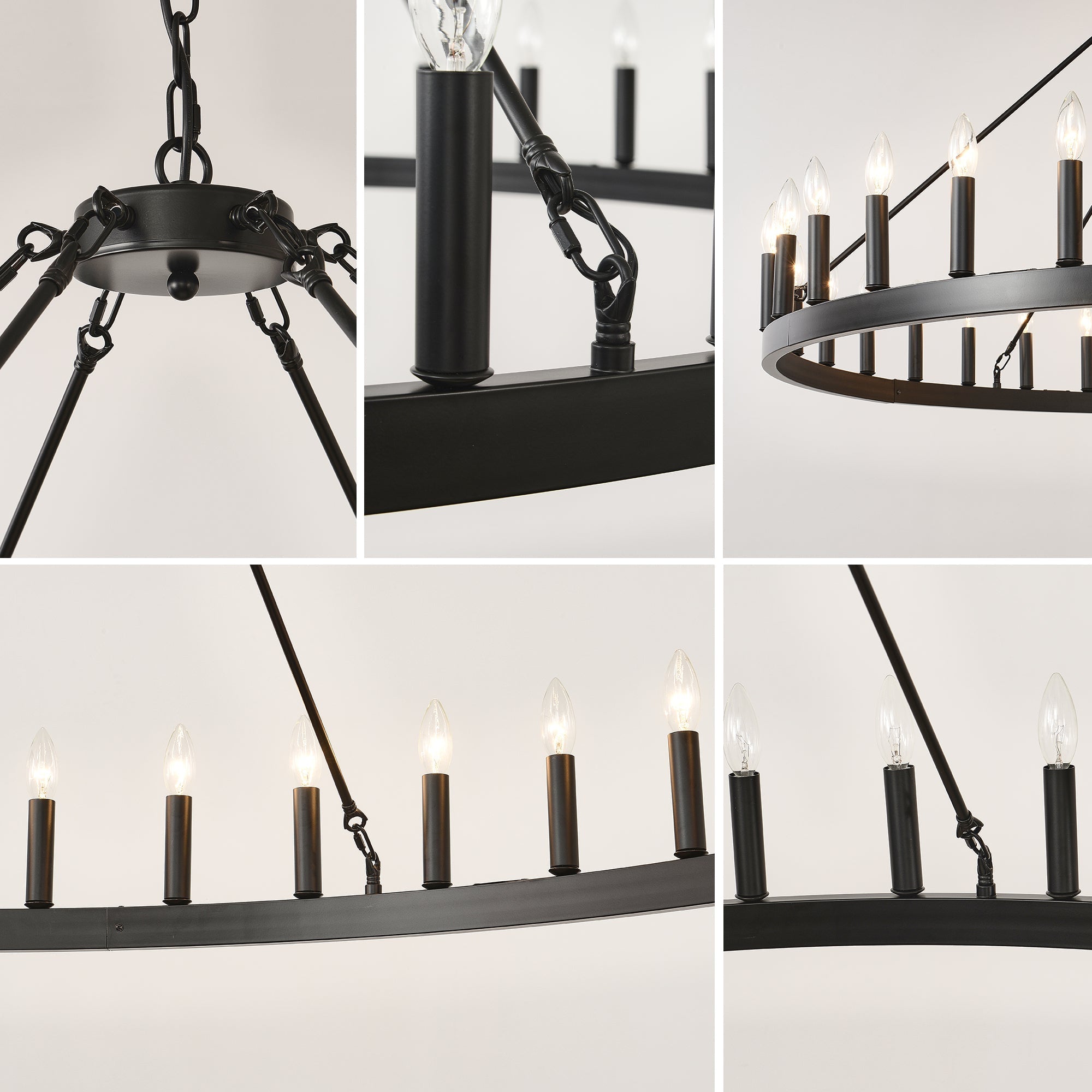 59.1 Inch 36-Light Wagon Wheel Chandelier