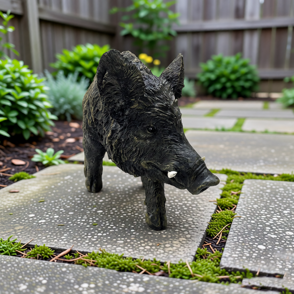 12.20' H x 21.26' L Resin Wild Boar Garden Statue