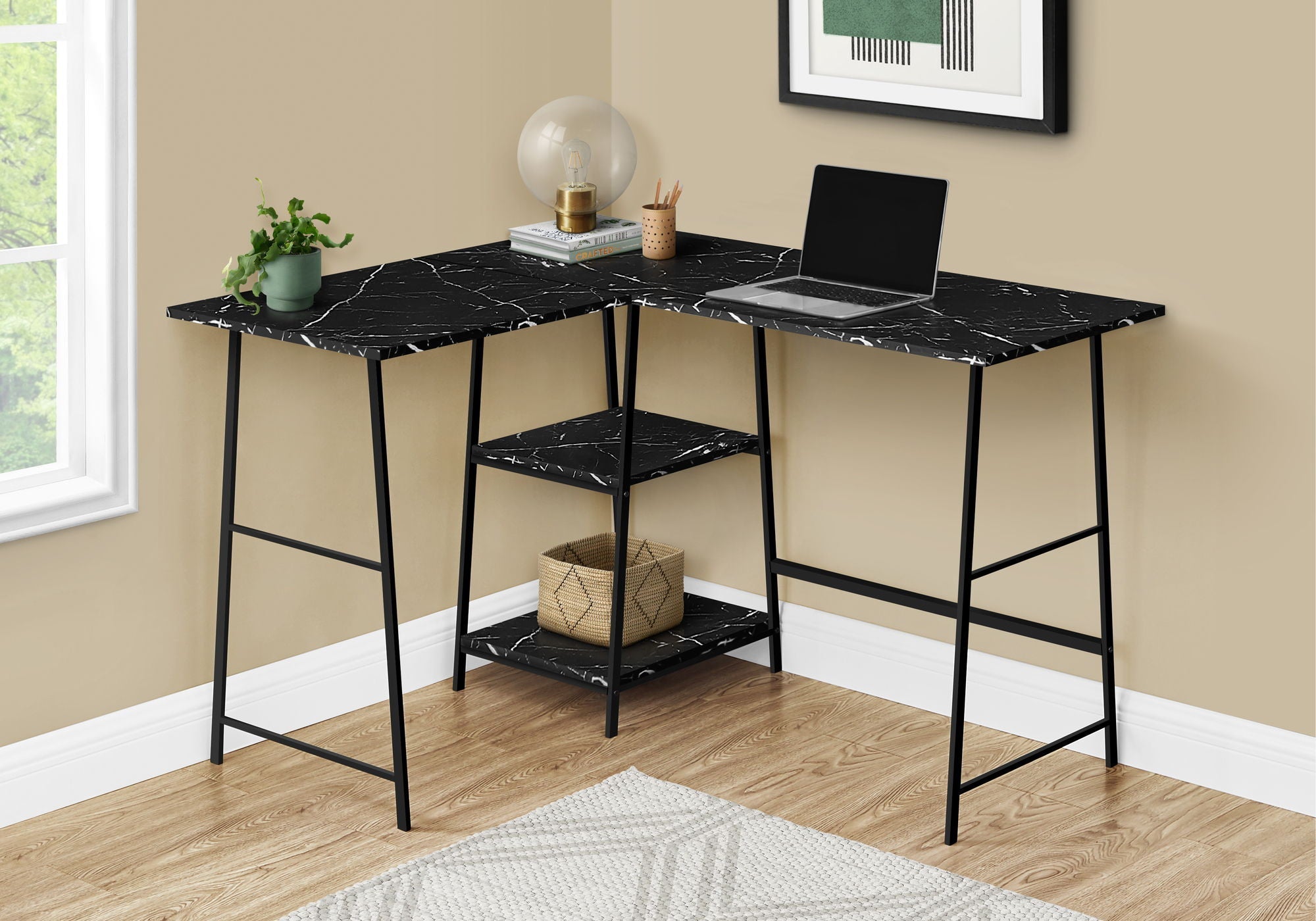 Contemporary L-Shape Corner Computer Desk