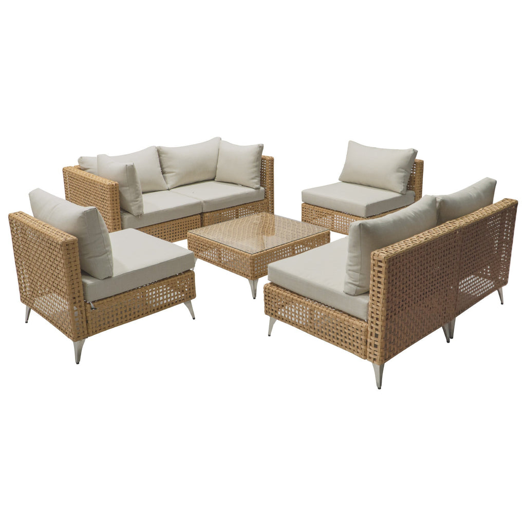 K&K 7-Piece Wicker Patio Furniture Set