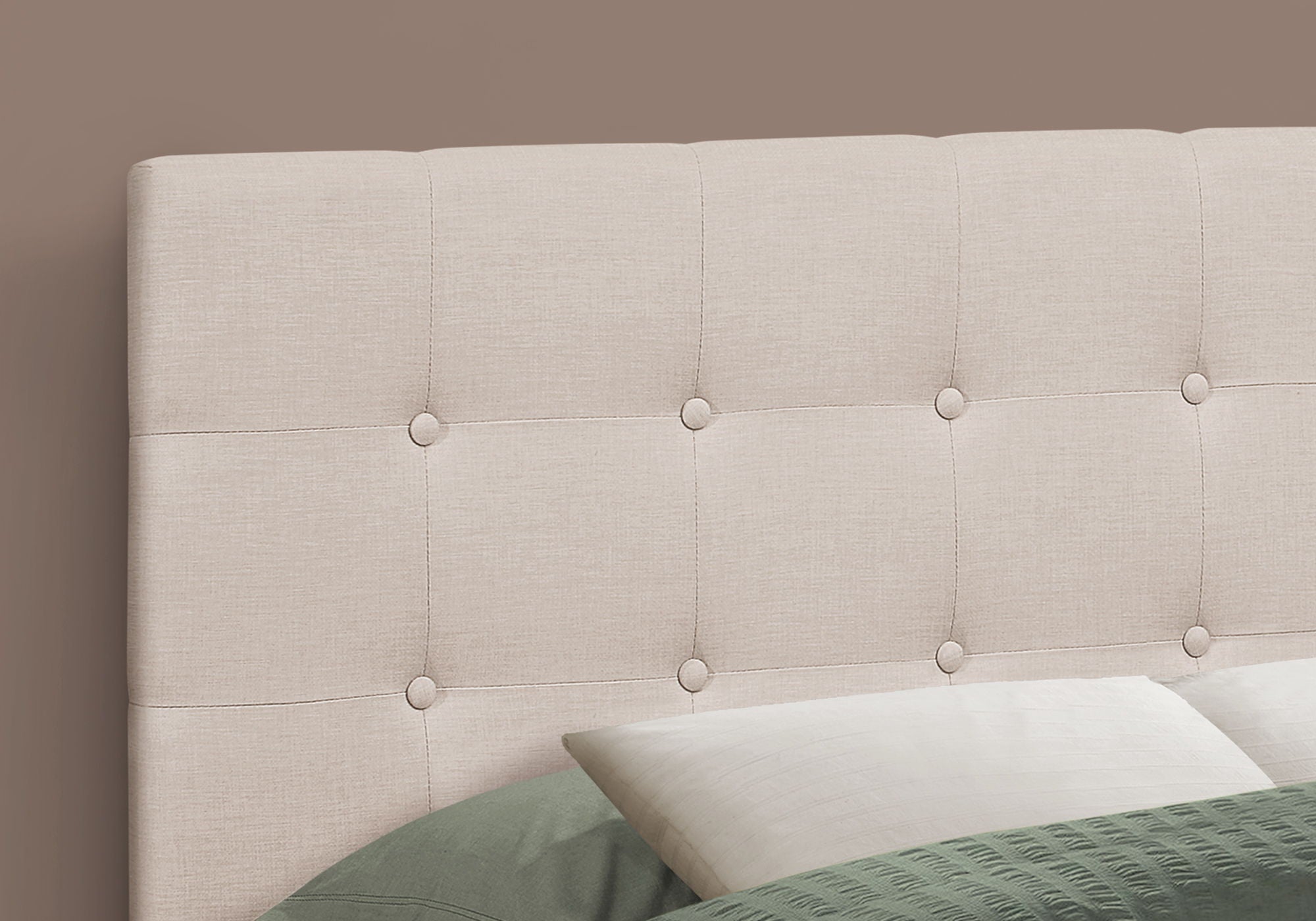 Full Size Upholstered Bed Headboard - Beige
