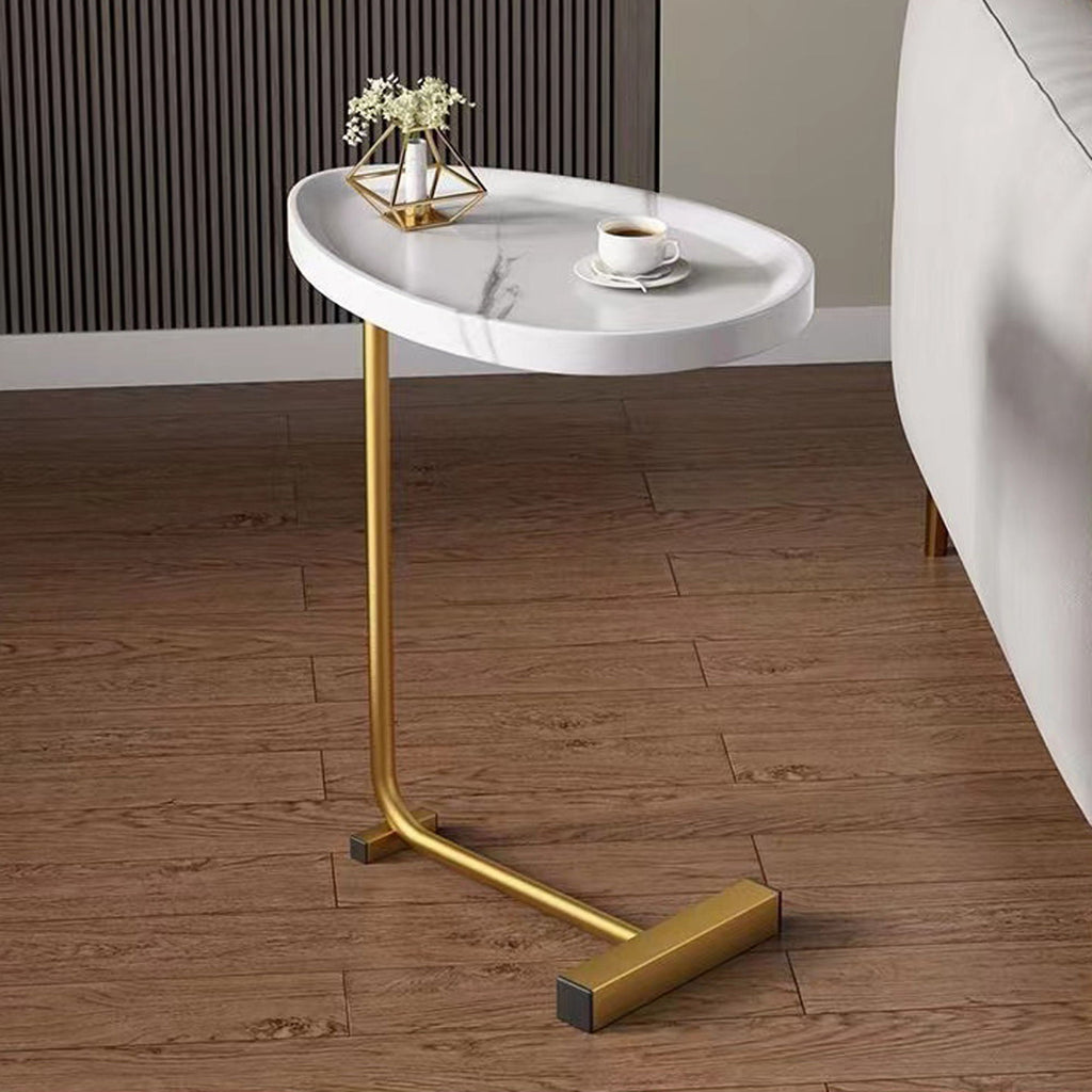 C-Shaped Side Table for Sofa and Bedroom