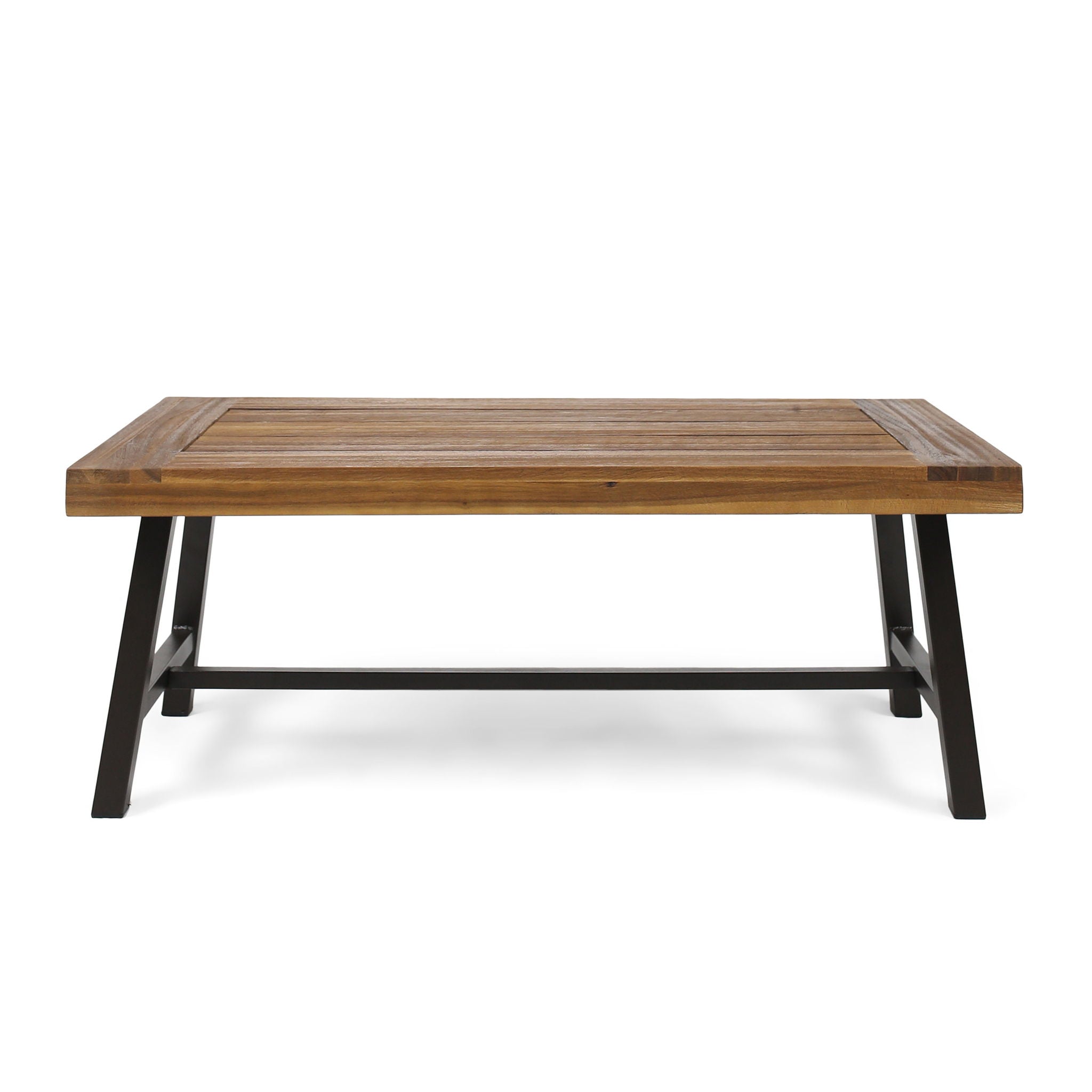 Carlisle Industrial Coffee Table With Slat Panel Design