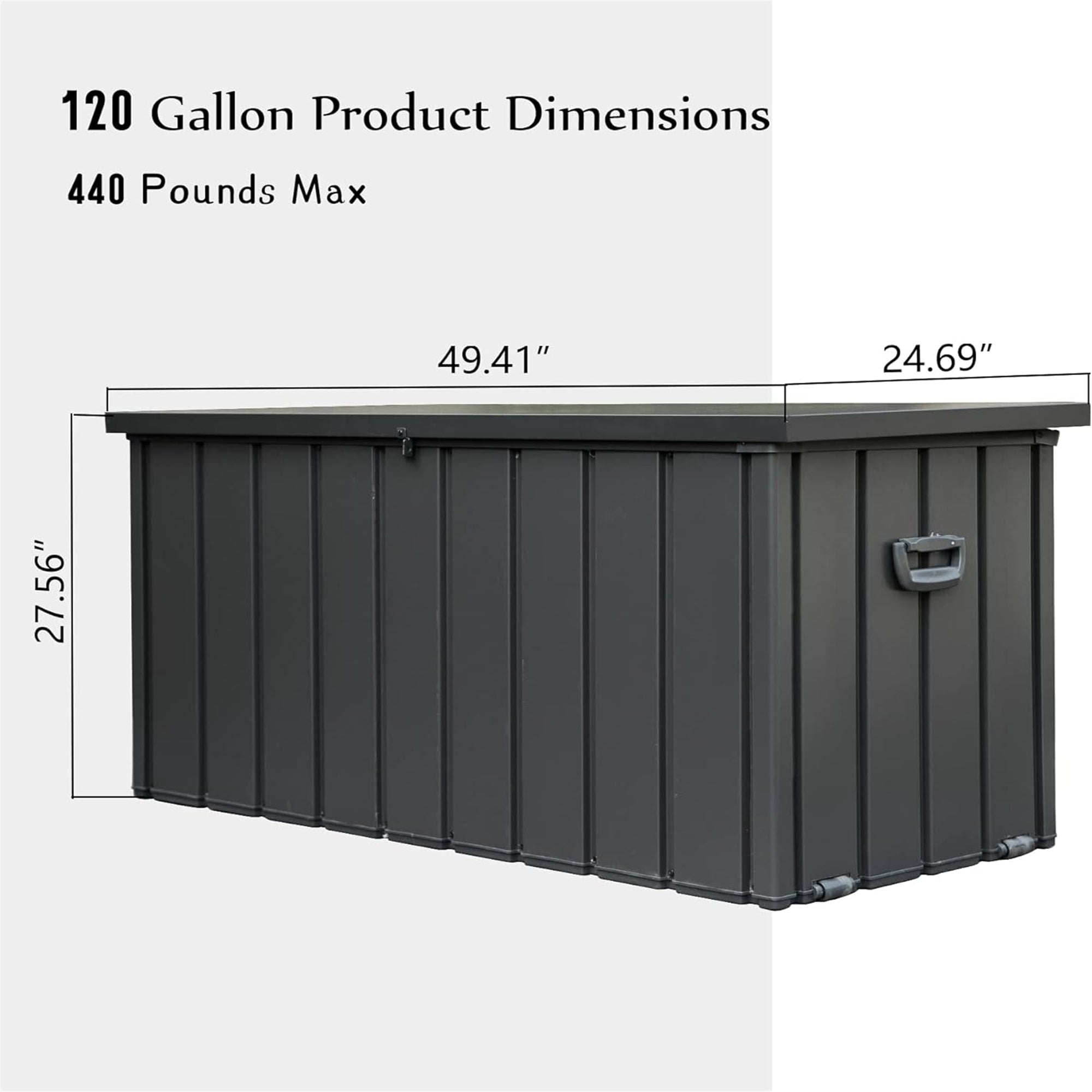 120 Gallon Outdoor Storage Deck Box Waterproof