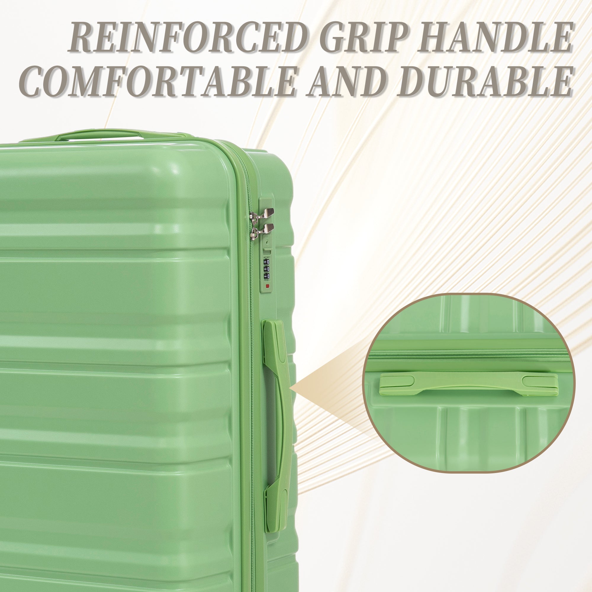 HIFINE Tourist 3-Piece Spinner Wheel Luggage Set in Green