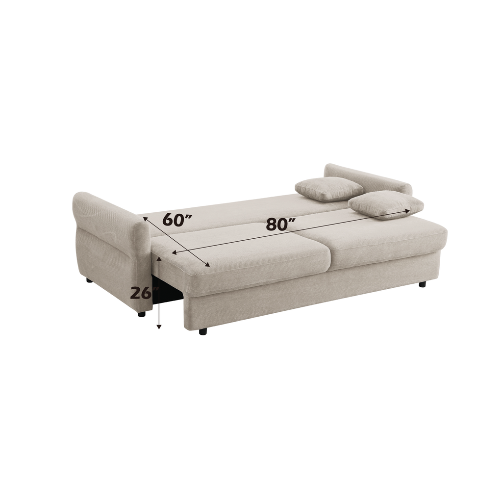 Haran Fabric Pull-Out Sleeper with Storage