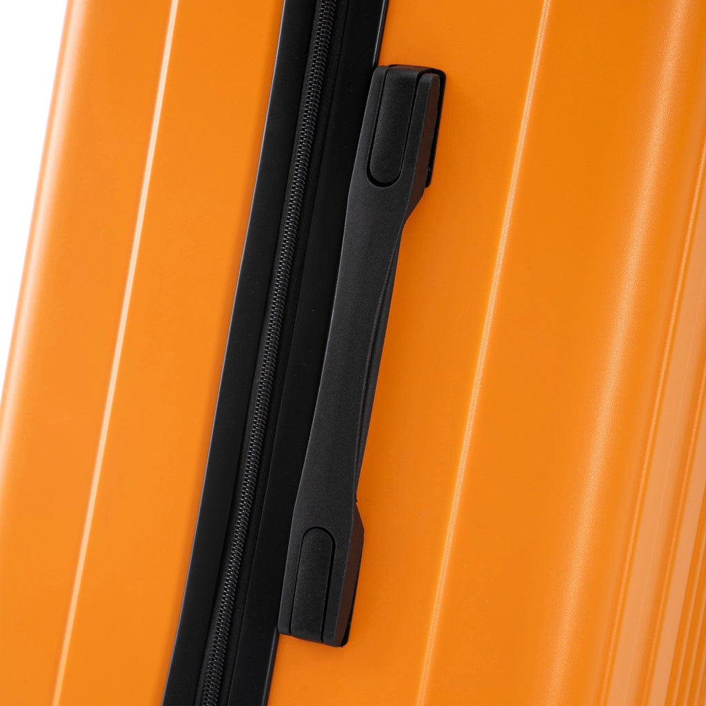 3-Piece ABS Spinner Wheel Luggage Set in Black and Orange
