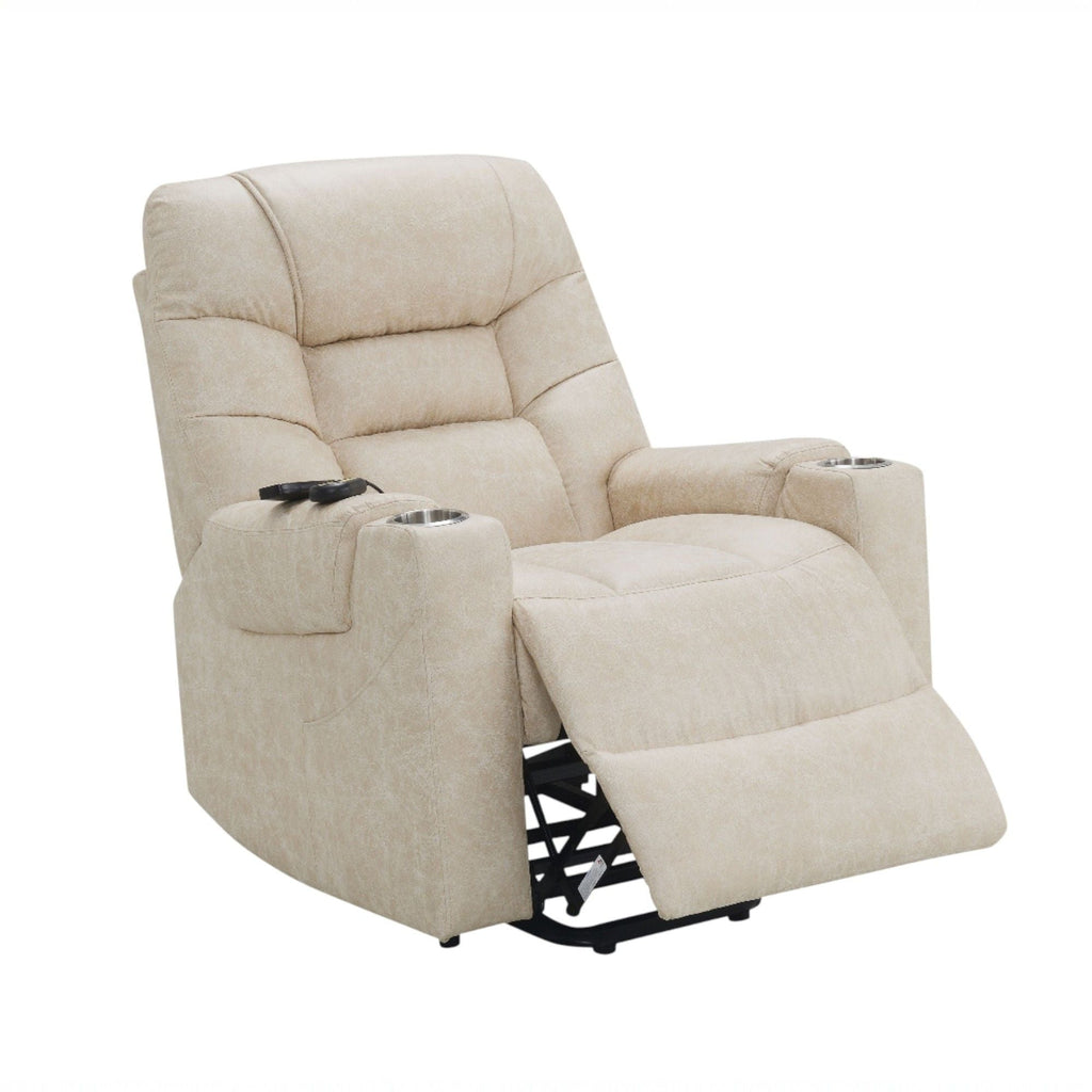 Nairi Leather Aire Power Motion Recliner with Lift Heating Massage - Ivory