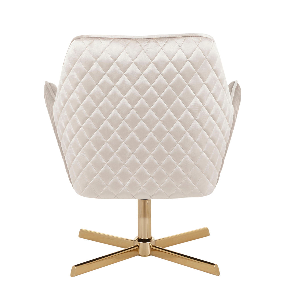 Diana - Contemporary Lounge Chair - Gold / Cream