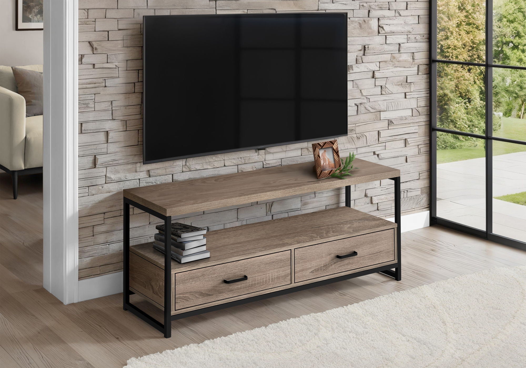 TV Stand Console Media Entertainment Center with Storage Drawers