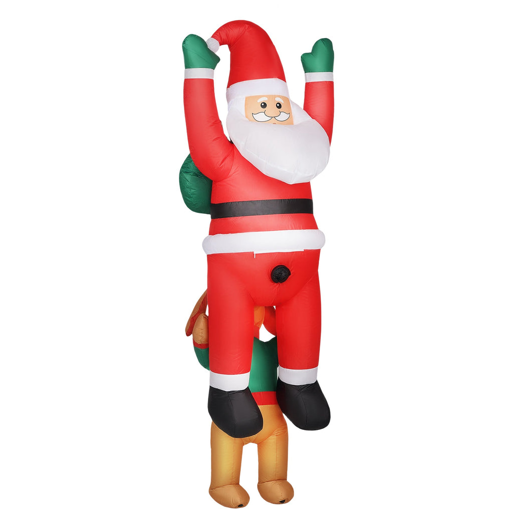 7ft Hanging Christmas Inflatable Santa with Dog
