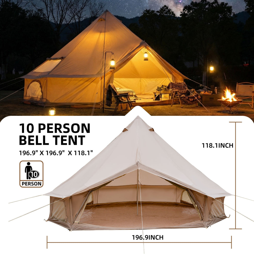 4 Season Bell Tent 16.4FT Waterproof Glamping Yurt