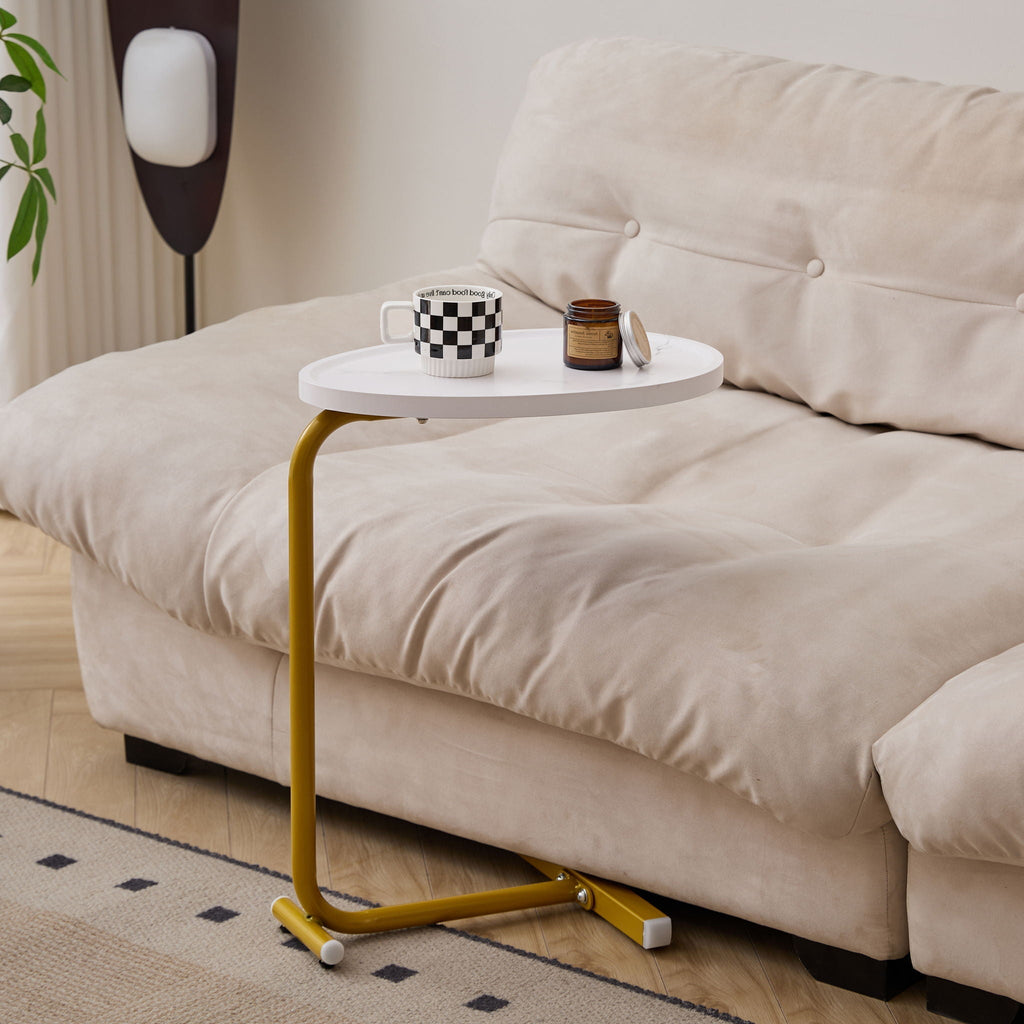 C-Shaped Side Table for Sofa and Bedroom