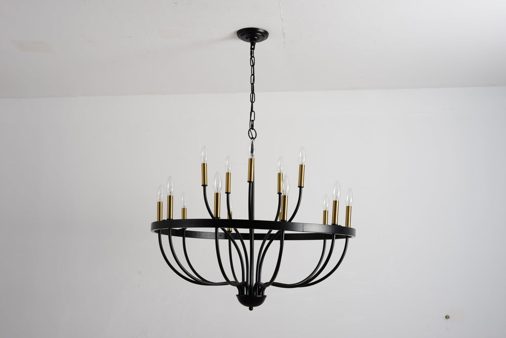 18-Light Industrial Iron Candle Chandelier