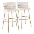 Cinch - Glam / Art Deco Fixed Height Barstool With Swivel With Round Footrest (Set of 2)