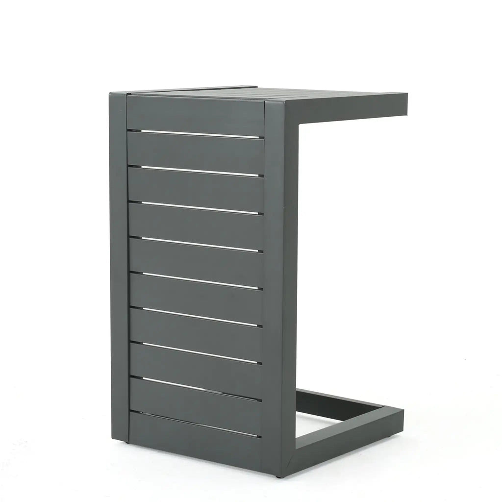 Aluminum Outdoor C-Shaped Side Table for Patio