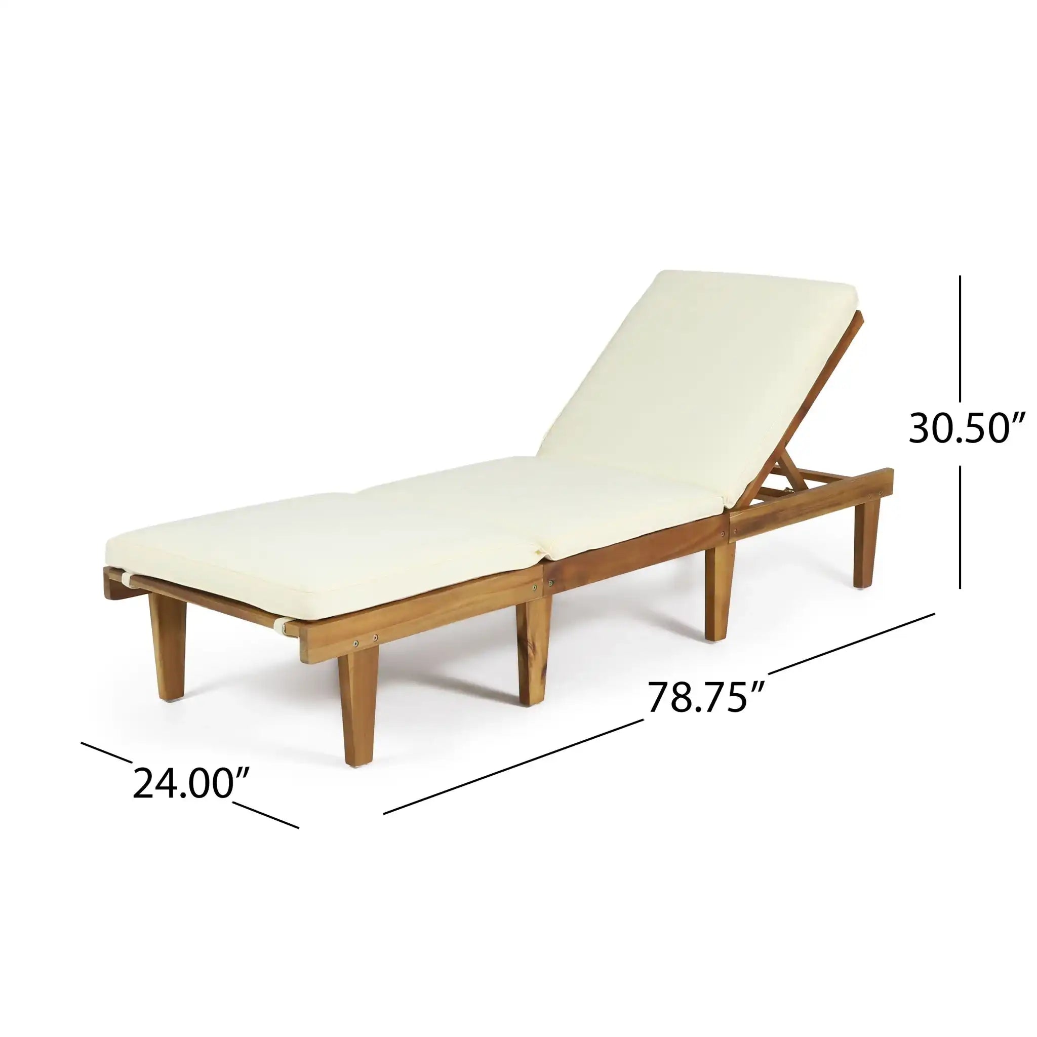 Ariana Wood Chaise Lounge with Cushion