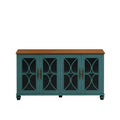 Elegant 4 Door Cabinet With Tempered Glass Doors