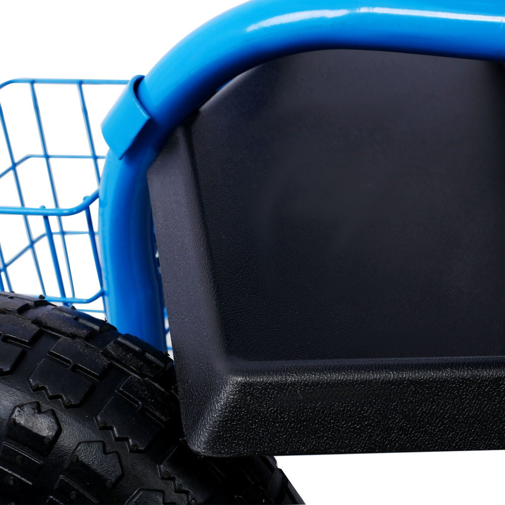 Rolling Garden Scooter Cart With 360° Swivel Seat And Tool Tray
