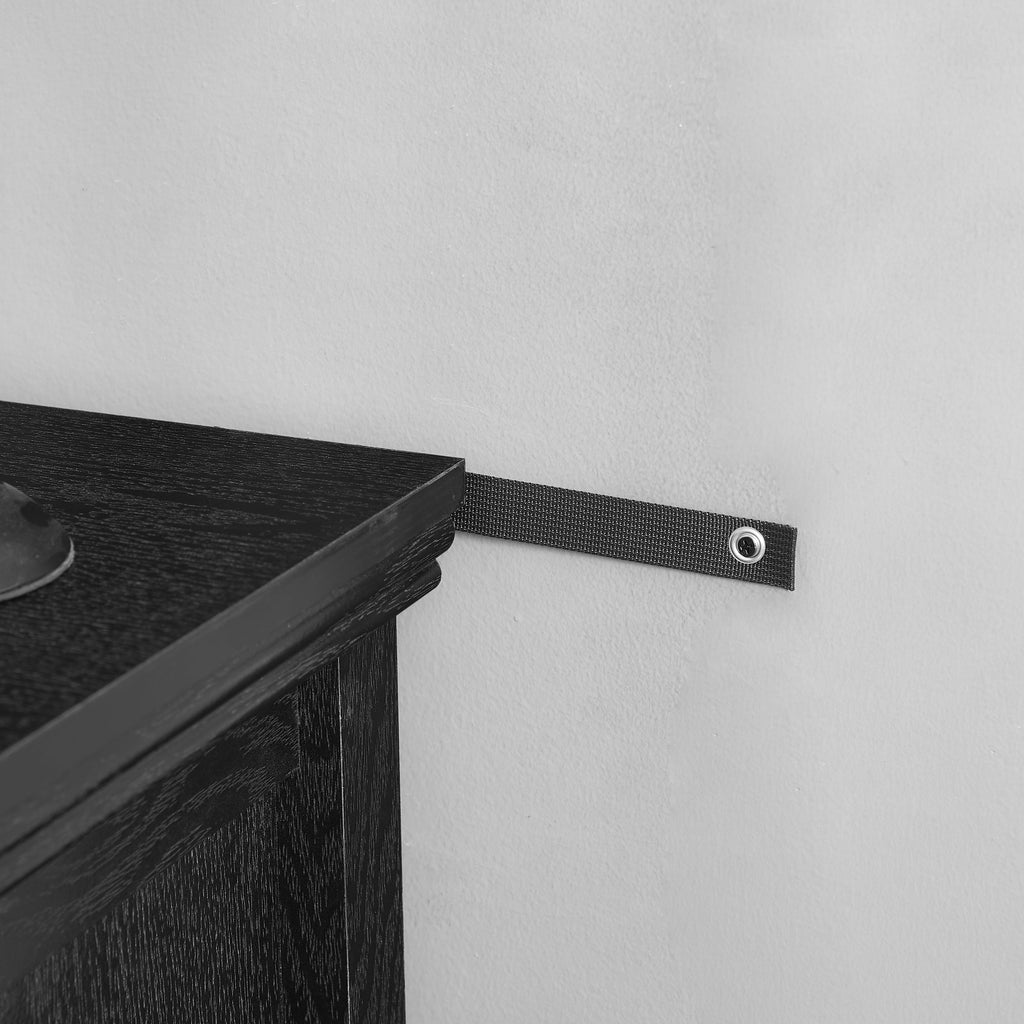 Modern 5-Drawer Black Dresser for Living Room Storage