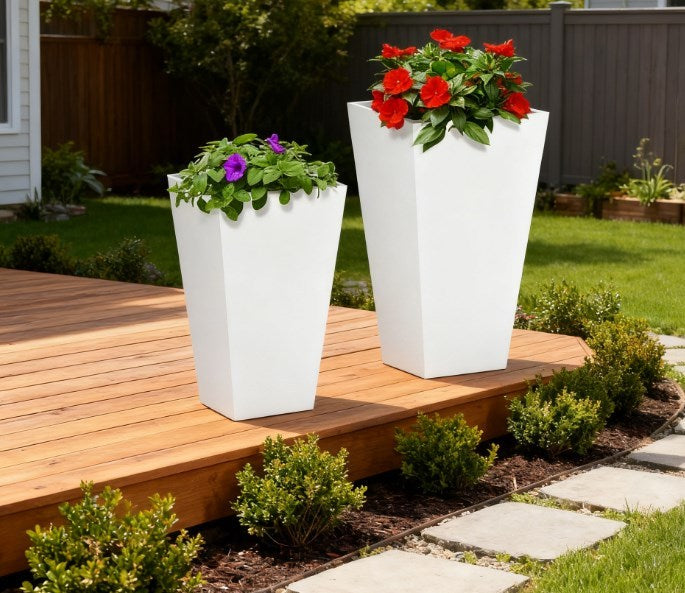Flower Pots 2-Pack Outdoor Planter Set with Drainage Holes
