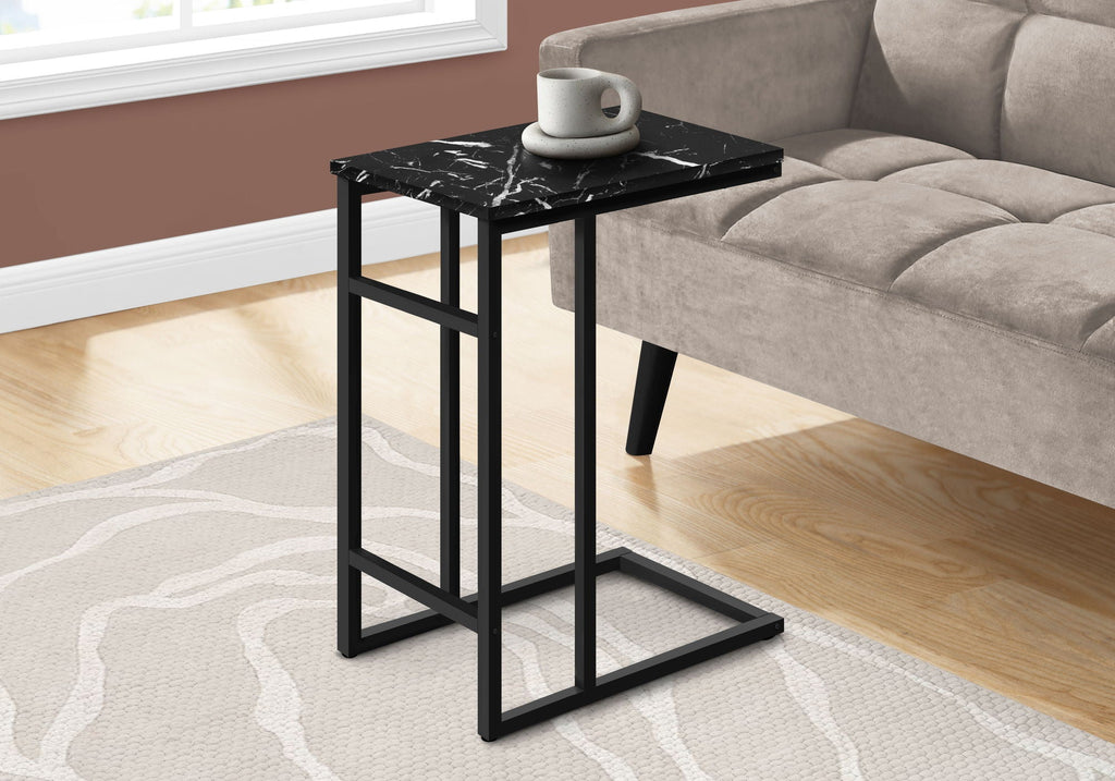 Accent Table, C-Shaped, Modern Design - Black