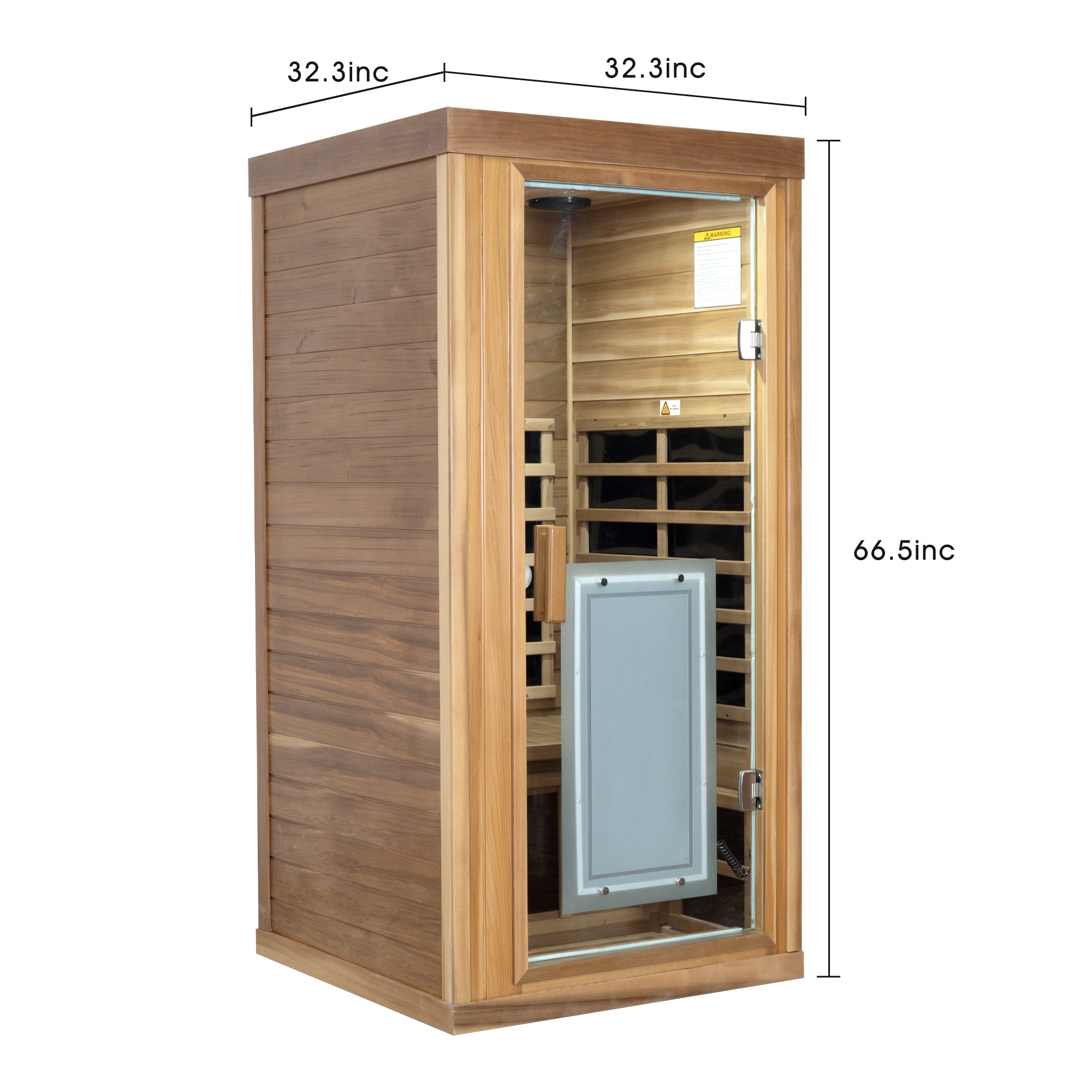 One person Far infrared red cedar standard indoor sauna room (Front & Rear & Left & Right)