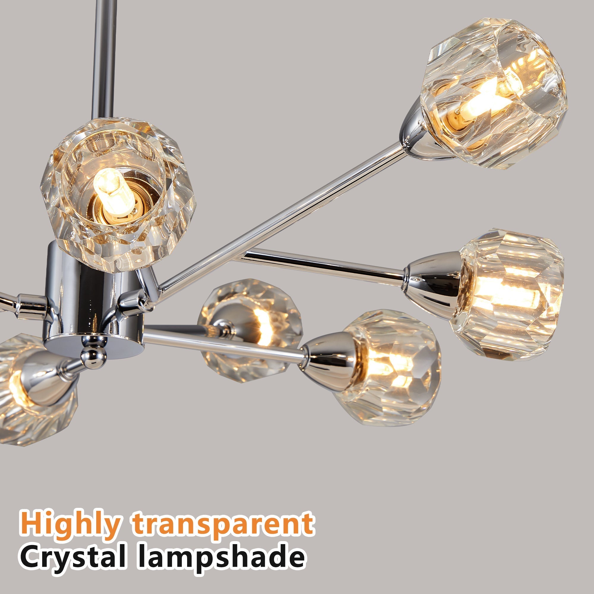28" Modern Crystal Chandelier With 9 Lights
