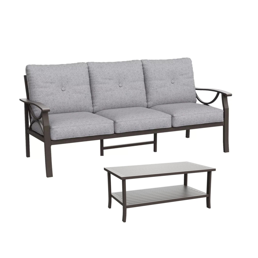 Patio Furniture Set with Coffee Table and Cushions for Backyard