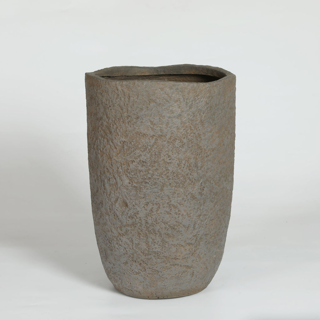 Round Concrete Planter Set of 2, Large Indoor & Outdoor Planter Pots