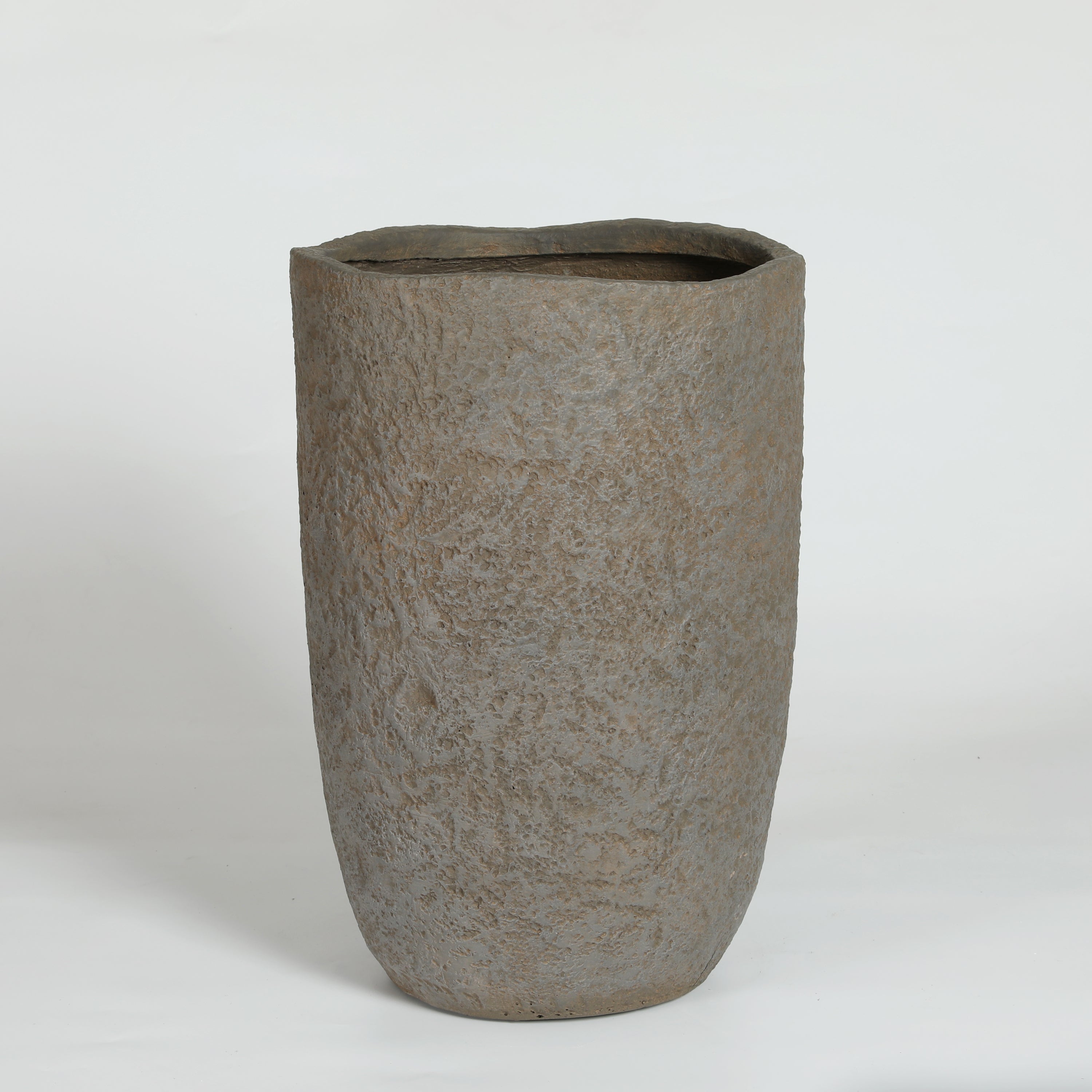 Round Concrete Planter Set of 2, Large Indoor & Outdoor Planter Pots