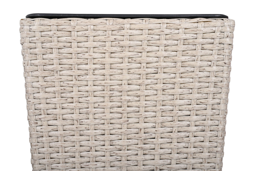 Outdoor PE Wicker Flower Pots, 2-Pcs Set, Beige