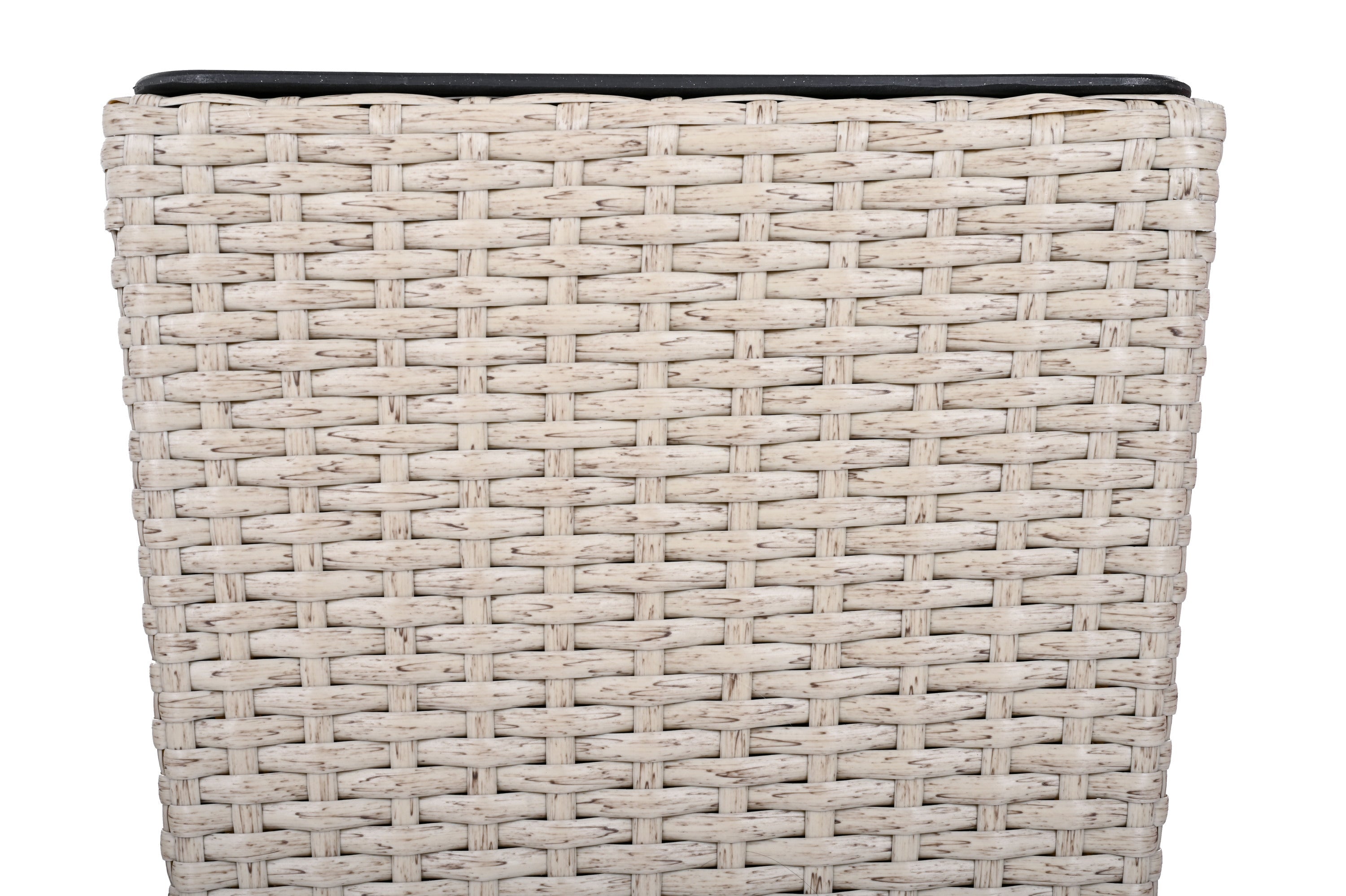 Outdoor PE Wicker Flower Pots, 2-Pcs Set, Beige